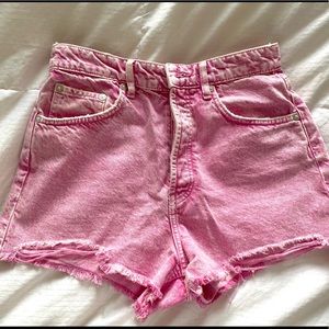 Zara pink high waist shorts